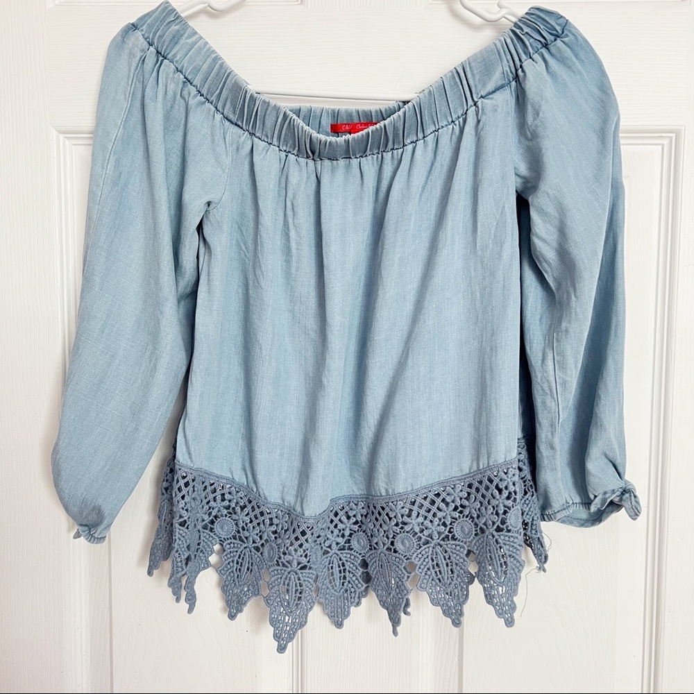 Anthropologie | Chelsea & Violet | Off The Shoulder Bohemian Crop Top